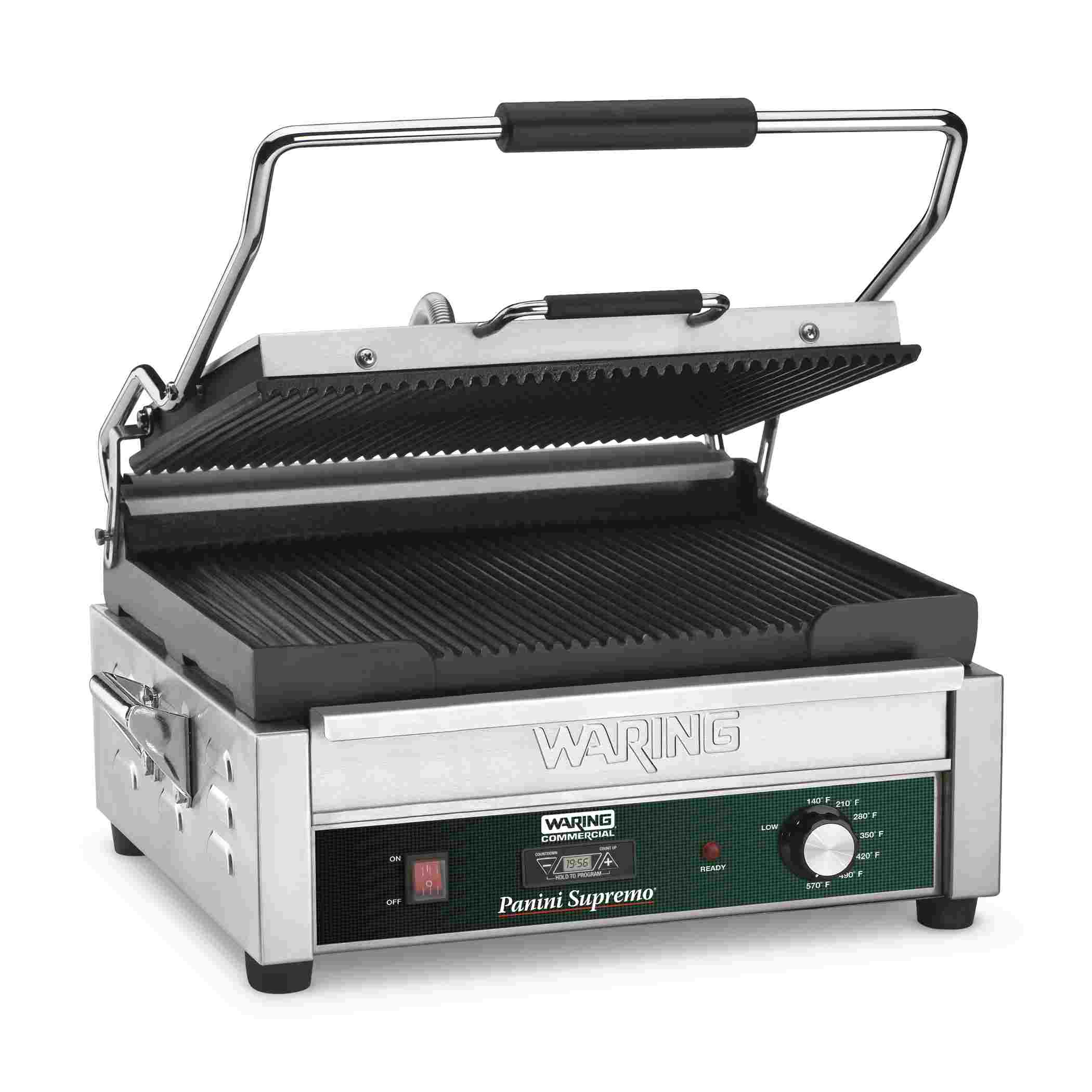 Ribbed Panini Grill with Timer, 14.5" x 11", 208 Volt